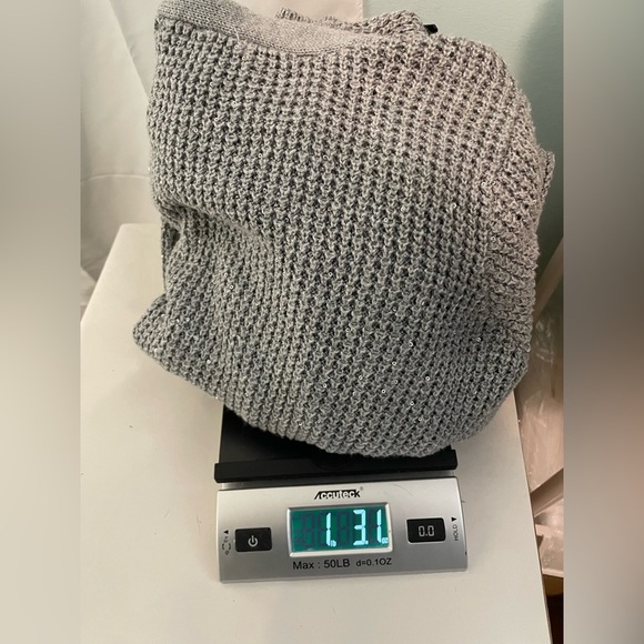 Victoria's Secret Grey Silver Cardigan sparkly sequin sweater LARGE - Picture 11 of 12